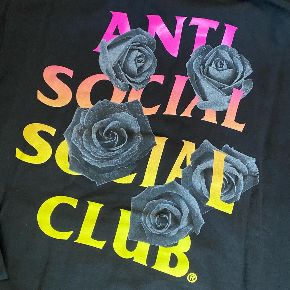 NWT Antisocial Social Club black rose hoodie size M - Picture 2 of 8